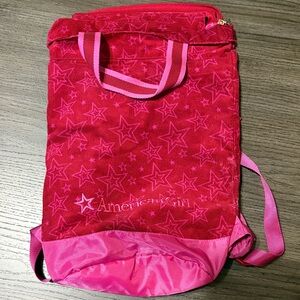 American Girl Vibrant Red and Pink Star Backpack